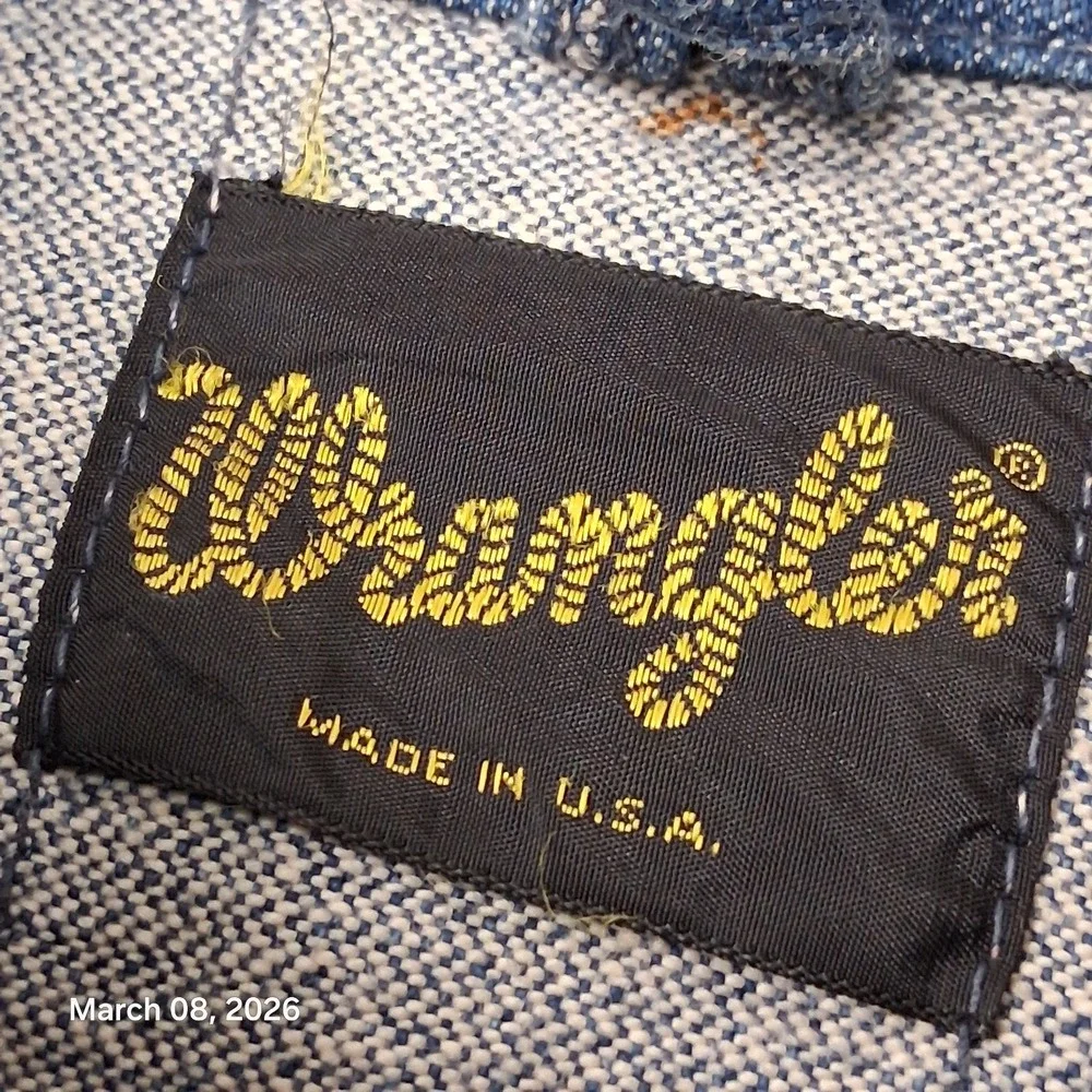 Vintage Wrangler Denim Trucker Jacket Upcycled‎ Reworked Bleached Size 42